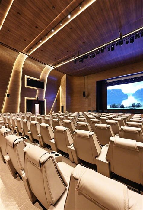 Empty Auditorium with Rows of Seats
