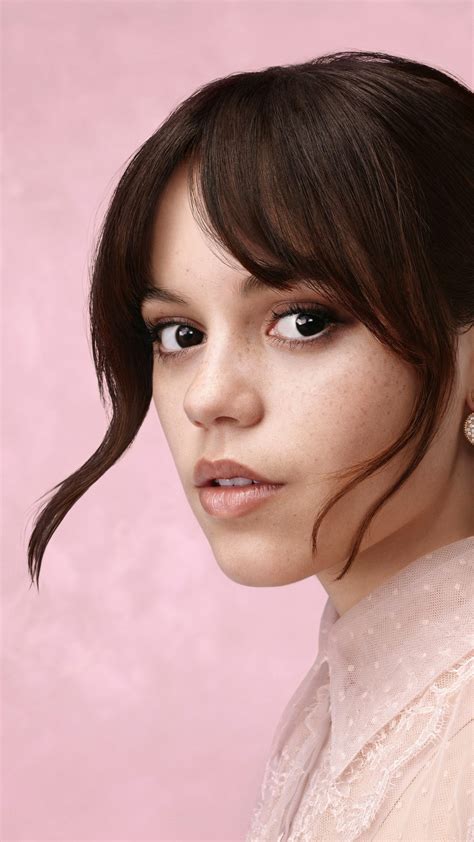Jenna Ortega Wallpaper 4K, 2023, Pink background, 5K, 8K