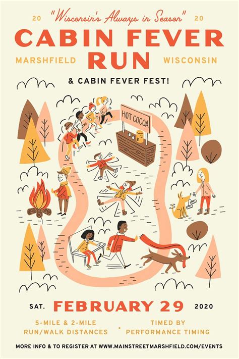 Cabin Fever Run Poster Illustration on Behance | Event poster design, Event poster, Graphic ...