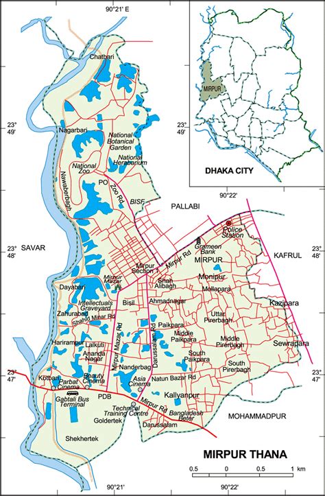 Maps of Bangladesh: Mirpur Thana