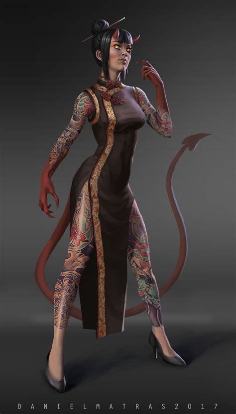 ArtStation - Demon girl, Daniel Matras | Tiefling female, Character