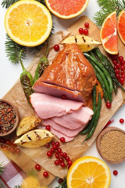 Premium Photo | Concept of tasty food meat ham top view