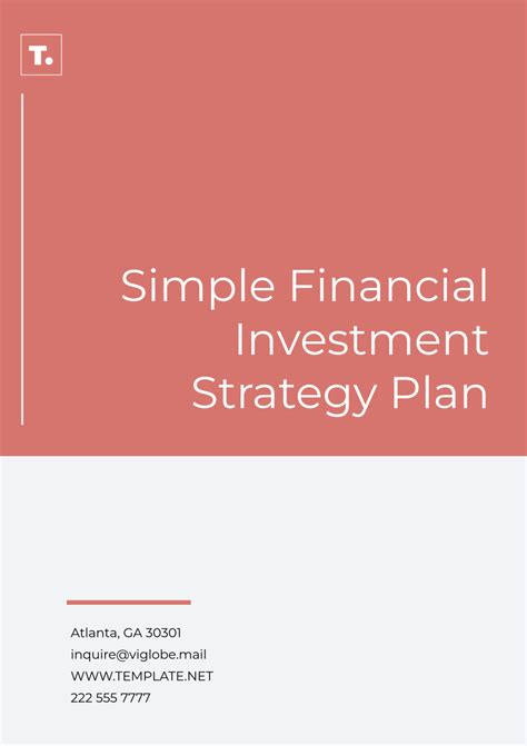 Free Simple Financial Investment Strategy Plan Template to Edit Online