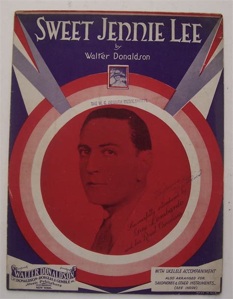 Sheet Music Of 1930 Sweet Jennie Lee / Walter Donaldson