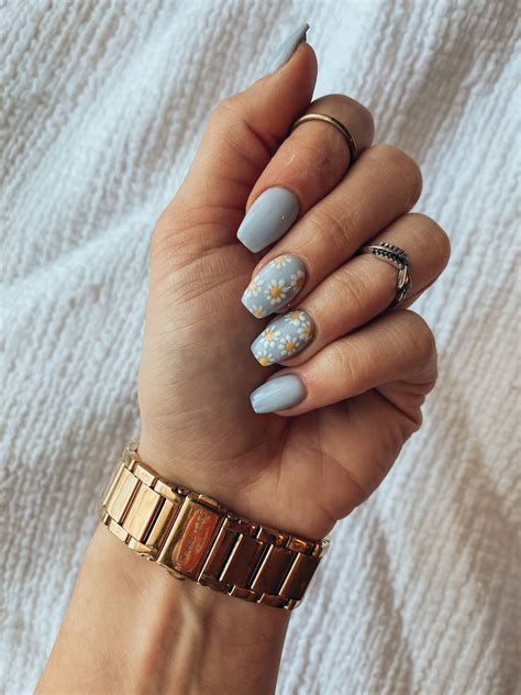 Short Light Blue Acrylic Nails Designs - acrylic design